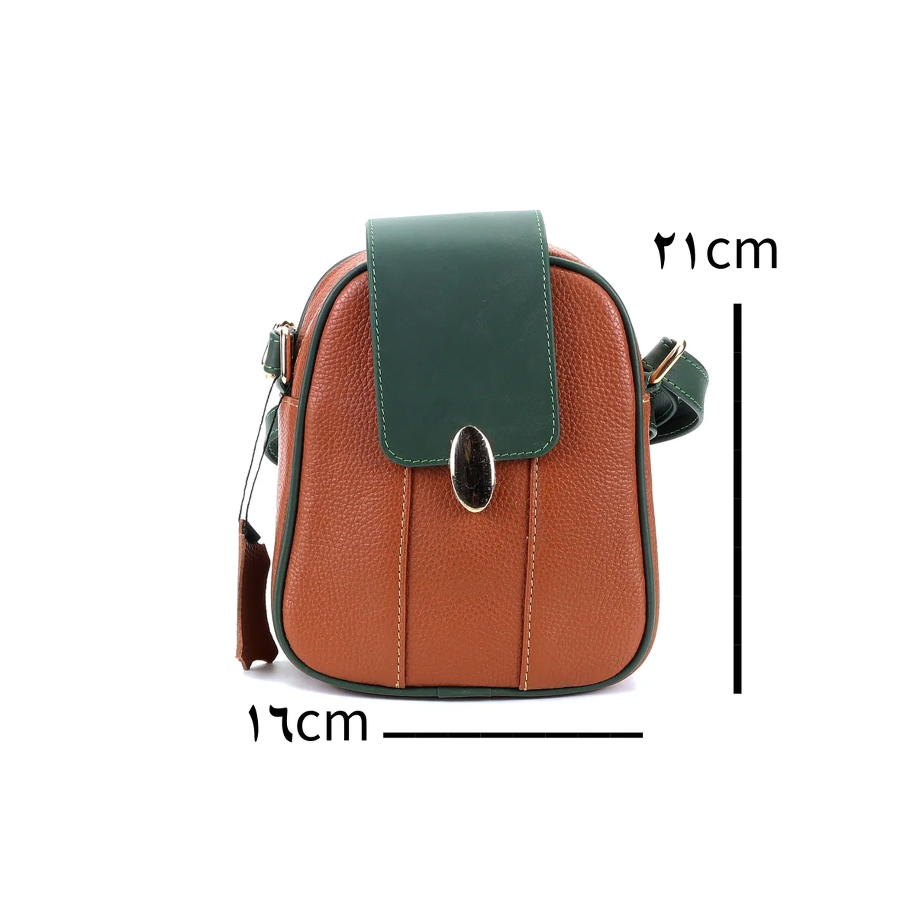 کیف دوشی دخترانه چرم تبریز مدل آیسل - تصویر 1